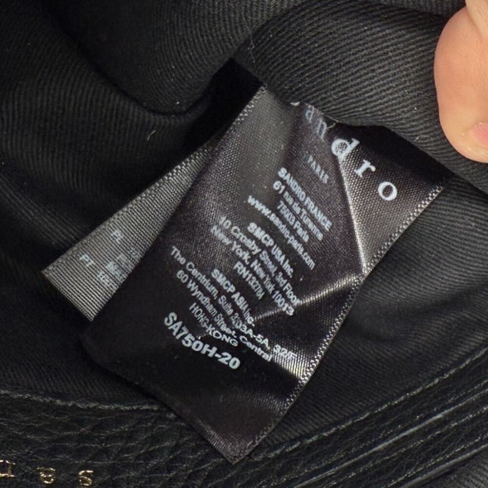 Sandro Leather Black Double Zip Rectangle Crossbo… - image 6